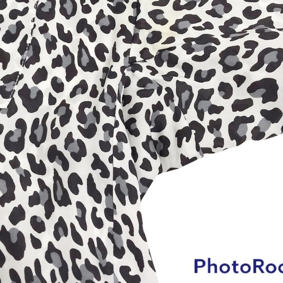 Rebecca Taylor snow leopard print long sleeve silk blouse size 8 - Picture 5 of 8